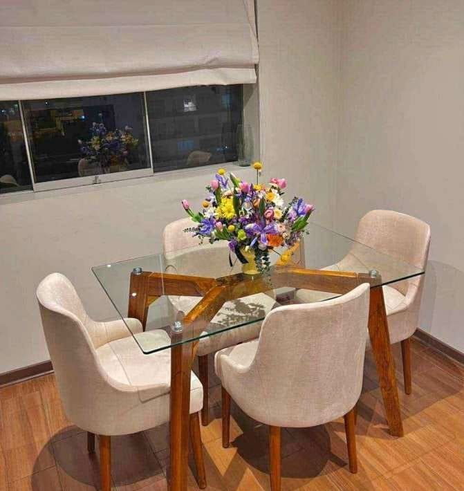 Comedor Vintage 4 sillas mesa rectangular