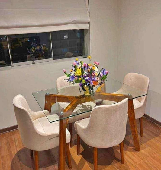 Comedor Vintage 4 sillas mesa rectangular